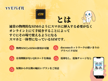 【日本eSIM】 8日間/容量1GBプラン　日本国内高速4G-LTEデータ専用(通信容量を超過しても通信速度最大200kbps利用可能)　NTT　docomoネットワーク　eSIM端末専用　物理SIMとの併用が可能　契約なし　返却なし　追加チャージなし　多言語マニュアル付(日本語、英語、中国語)/Japan eSIM 8 Days /1 GB NTT DoCoMo Network 4G LTE H